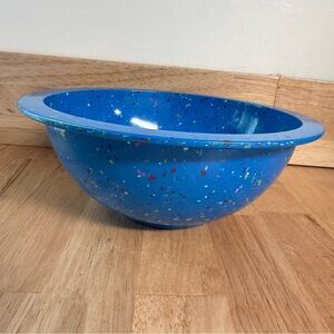 Speckled Confetti Colorful Blue Mixing Bowl Melamine Plastic 8"
